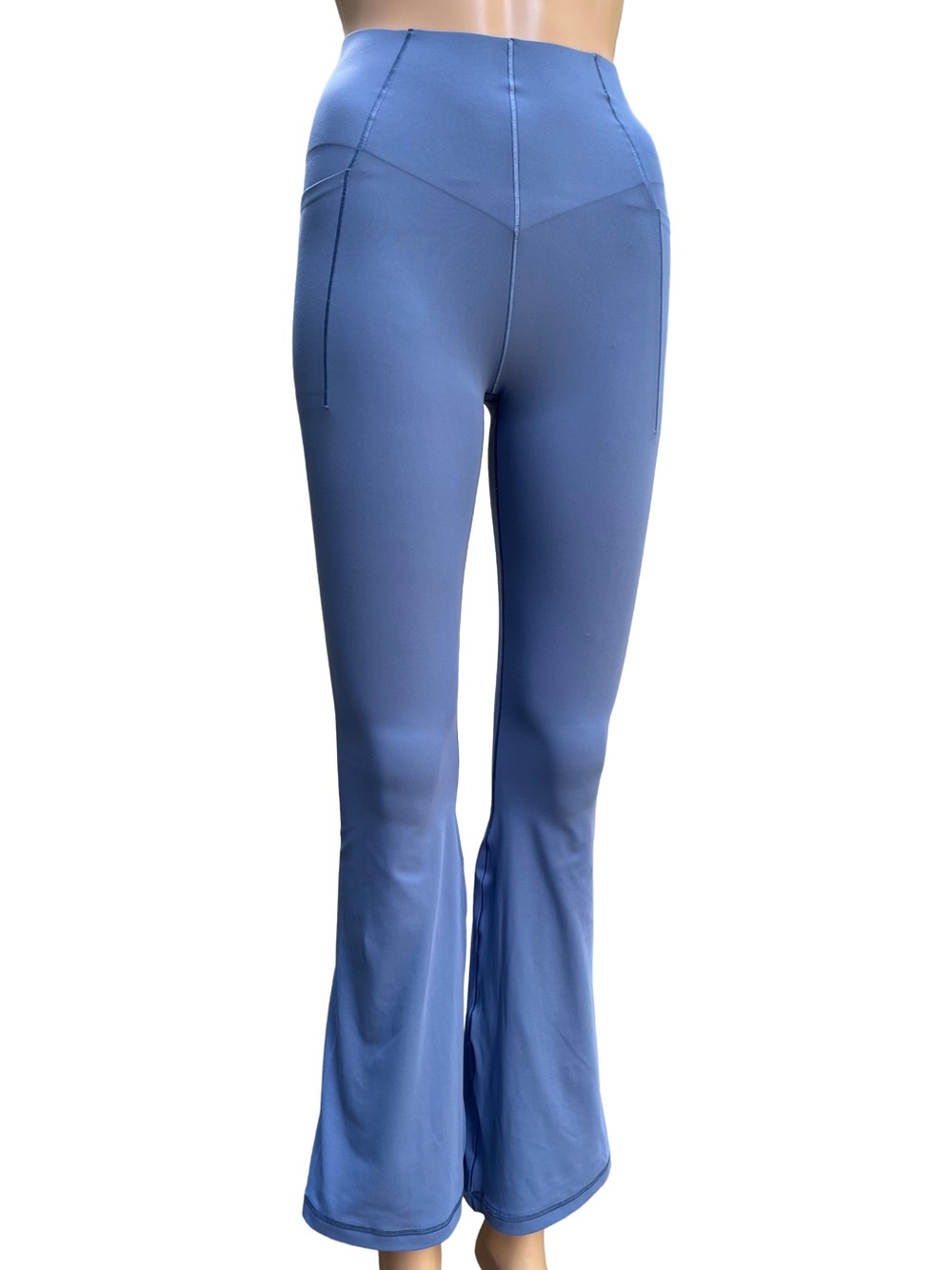 Aerie Real Me Xtra Hi-Rise Flare Leggings Blue S Short